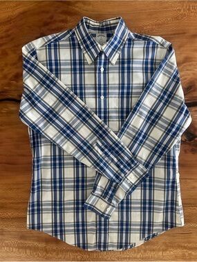 Brooks Brothers Regent Men's M Blue
Plaid Button Down All Cotton Shirt